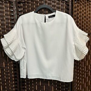 Boxy Cropped White Blouse